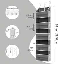 1 Pack Over The Door Storage Organizer With 5 Pockets 10 Mesh Side Pockets, 44 Lbs Weight Capacity Door Hanging Organizers And Storage For Bedroom, Bathroom, Pantry, Dorm - 米色 - 查看 7