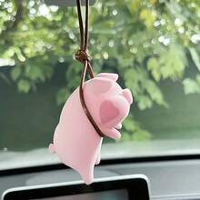 [Heart Hanging Rope Pig]Cute Little Pig Car Pendant Interior Hanging Decoration Rearview Mirror Hanging Ornament Car Creative Decoration For Men And Women - 1個 - 查看 7
