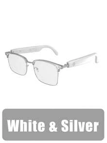 1pc Smart Glasses New Wireless Headset Black Technology Men And Women Outdoor Cycling Sports Navigation Voice Listening To Music Call Voice Assistant Wake Up Remote Control Photo Apple Android Phone Universal Anti-Ultraviolet Sun Sunglasses Lens Automatic Color Change Suitable For A Variety Of Face Shapes