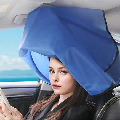 Breathable 3D Mesh Car Passenger Sun Shade, UPF 50+ UV Protection Cover For Anti-AC Direct Blow - Universal Fit For Sedan/SUV/MPV, No-Suction-Cup Compact Foldable Design