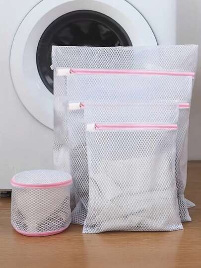 1/3/6pcs Mesh Laundry Bags: Multi-Size Fine And Coarse Net Compartments, Durable Zipper Closure, Protective Garment Bags For Delicate Fabrics, Lingerie, Hosiery, Activewear, And Everyday Clothes, Prevents Snags And Stretching, Breathable Wash Bag Set For Gentle Cleaning, Travel-Ready Laundry Organizer, Suitable For Delicates, Bras, Underwear, Swimwear, And Lightweight Garments