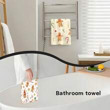 1 set/2 piezas/100 piezas Toallas de cocina y paños de cocina con estampado de pan de jengibre, adecuados para decoración de interiores en restaurantes, cocinas, baños, decoración de fiestas, regalos festivos y pueden ser entregados como regalos de Navidad