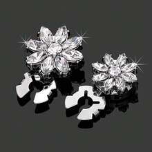 1 قطعة/2 قطعة/4 قطع أزرار معدنية دائرية مزخرفة بشكل زهرة أنيقة وعصرية، مرصعة بالراين ستونز، فاخرة وشاملة، مناسبة للفساتين والقمصان والبدل والسترات والمعاطف والحقائب وصناديق الهدايا وإكسسوارات الخياطة DIY