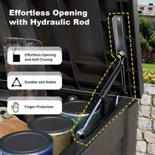DRATO 150 Gallon Outdoor Storage Box, Large Waterproof Deck Box, Lockable Resin Storage Container With Reinforced Support Patio Cushions, Garden Tools,-Resistant Outdoor Chest(Black) - Black X - 查看 4