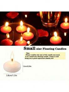 20/10支装椭圆形漂浮蜡烛，水漂浮蜡烛，无烟无滴蜡燃烧，适用于婚礼、圣诞节、生日派对、圆柱形花瓶和家居装饰，营造浪漫的烛光晚餐氛围