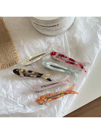 1pc Hair Clip Cute Fashion Versatile Casual Acetic Small Fish Hair Clip Alligator Hair Clip Sweet Girl Bangs Clip Edge Clip Forehead Hair Clip Versatile Temperament Hair Ornament Autumn And Winter Hair Accessories Women's Hair Accessories Suitable For Daily Use, Home School, Seaside Vacation, Work, Commuting, Party, Holiday, Birthday Gift, Back-To-School Season, Versatile, Go Out Girl, Claw Clips, Hair Slide, Hair Barrettes