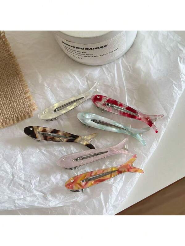 1 pieza Pinza de pelo con diseño de pez pequeño, pinza de cocodrilo, pinza para flequillo, pinza para el cabello, accesorio de cabello versátil y elegante, adecuado para uso diario, escuela, vacaciones en la playa, trabajo, transporte, fiestas, cumpleaños, regreso a clases, salidas, clips para el cabello, pasadores de cabello