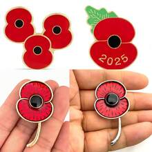 Lest We Forget 2025 Poppy Lapel Pin Brooch UK Remembrace Day Badge Jewelry Costume Accessories Bag Charms Office Accessories