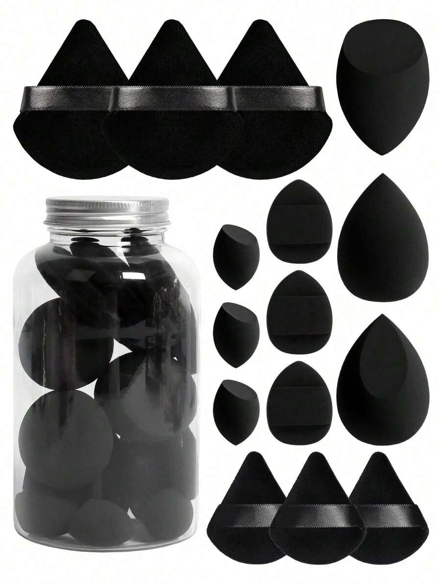15pcs Makeup Sponges With Storage Case, 3pcs Makeup Sponge & 3pcs Mini ...