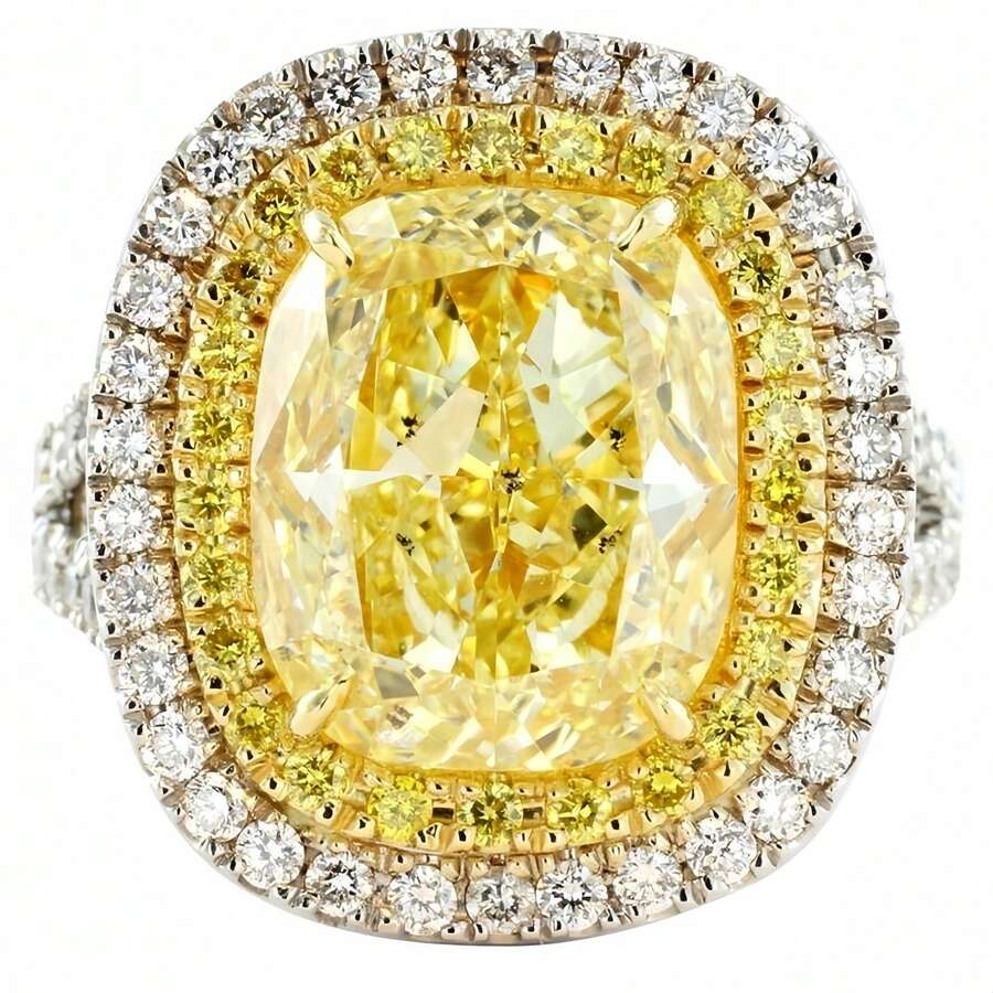 Anillo de cobre chapado en oro de 18K, incrustado con circonita cúbica sintética ovalada de color champán brillante - Perfecto para boda, compromiso, aniversario, San Valentín, Navidad, estilo de lujo, accesorio de fiesta