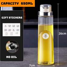 Dispensador de aceite automático de gran capacidad - Aceitera de vidrio con pico de sellado automático, sin goteo y sin residuos para la cocina, aceite, vinagre, salsa de soja