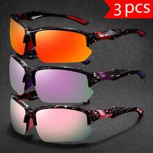 FIYLROG 3-Pair Set Contrast Color Temple Design, Small Polka Dot Print Frame, Candy Color Multicolor Combination Glasses - Multicolor - View 7