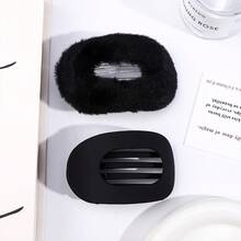 3pcs/6pcs Autumn/Winter Plush Flat & Round Hair Clips Set For Women, Daily Hairstyle Clips With Teeth, Non-Slip Duck Clip, Bendable Arc Design, Vintage Sweet Simple Niche Hair Accessories