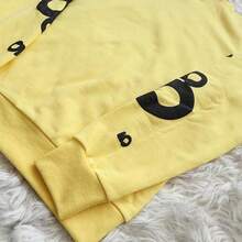 Spider Web Fashion Hip-Hop Printed Flower Hoodie, European And American  Brand Large-Sized Loose Men's And Women's Hooded Sweatshirt Set - Màu vàng - Xem 5