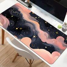 1pc Extra Large Star Cloud Gaming Mouse Pad - Extended Version, Thick, Non-Slip Rubber Base, Diatomite Desk Mat, Washable, Suitable For Daily Office Use Desk Accessories Office Supplies Office Desk Accessories Mousepad Mouse Pad For Desk - Stars and Clouds - View 3