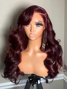 CEXXY Halloween Wigs! 40 Inch 200% Density Burgundy Color 13x4 Lace Front Wigs Human Hair Wavy HD Lace Front Wigs Human Hair Pre Plucked With Baby Hair Burgundy Color Human Hair Lace Front Wigs For Women 40 Inch 200% Density Burgundy Color 13x4 Lace Front Wigs Human Hair Wavy HD Lace Front Wigs Human Hair Pre Plucked With Baby Hair Burgundy Color Human Hair Lace Front Wigs For Women - S99J - Xem 4