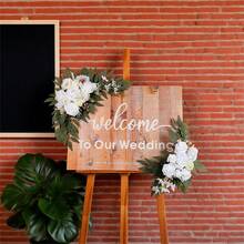 2 piezas de flores artificiales elegantes para arco de boda, decoración floral para sillas, mesas de comedor y escaleras. - Blanco - Ver 5