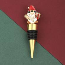 Tapón de vino de Papá Noel rojo, sellador hermético para botellas de vino, regalo de fiesta de Navidad, suministros para bodas y cumpleaños, decoraciones para el hogar y fiestas - Multicolor - Ver 8