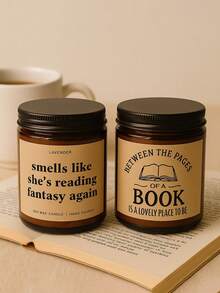 1 Scented Lavender Soy Wax Candle – Christmas And Birthday Gift For Book Lovers | Reading Accessory And Book-Themed Decoration | Original Gifts For Readers, Writers, Teachers, And Librarians | Funny Gifts For Bookworms, Women, And Men