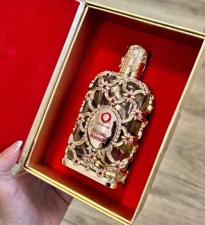 New Red Royal Amber Eau De Parfum 2.7 Oz (80 Ml), A Long-Lasting Woody Oriental Fragrance, Making It Our Newest Alluring Evening Scent