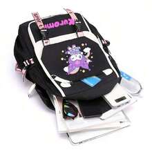 Sanrio Sanrio Kuromi Laptop Backpack For Teens And Adults. With Multiple Compartments, USB Mounting Holes, Nylon, Suitable For School, College, Travel,Back To School Surprise Gifts School Supplies School Essentials