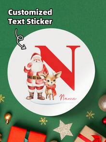 1~108 etiquetas personalizadas - Pegatinas personalizables, pegatinas navideñas personalizadas, pegatinas de cartas de Papá Noel, etiquetas de regalo navideñas y pegatinas para bolsas de aperitivos pequeñas con texto personalizado, perfectas para envolver regalos navideños, decoraciones navideñas, pegatinas para sobres navideños y envasado de dulces y aperitivos. Personalizadas, coloridas, multiusos, para el Día del Padre, para graduaciones, para bodas, para inauguraciones de casa, Navidad