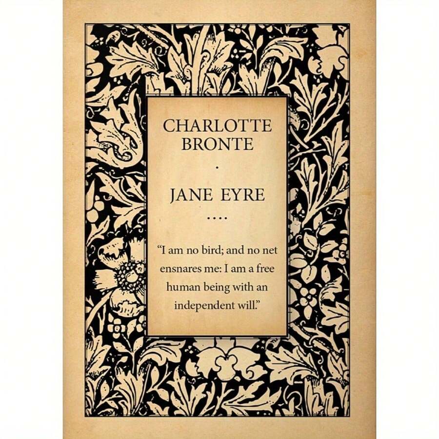 Classic Literary Art Print: Unframed Jane Eyre By Charlotte Bronte Canvas Wall Decor For Living Room, Bedroom, Office - Multicolor - View 1