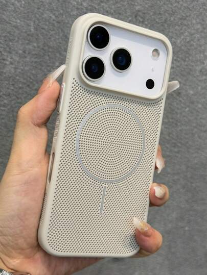 1pc Breathable Fluorescent Wireless Charging Phone Case, Compatible With IPhone 17 Air 16 15 14 13 12 11 Pro Max Plus | Liquid Silicone | Ultra-Thin Shock-Proof Protective Case | Phone