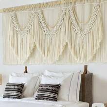JIAWRI   IOWER Macrame Wall Decor 75 W X 35 L Extra Large Macrame Wall Hanging Craftsmanship Boho Wall Decor  Zhang - 米色 - 查看 1