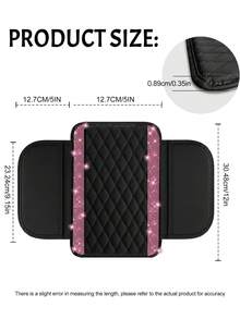 1 pieza Funda universal para reposabrazos de coche con diamantes brillantes - Protector de consola central de cuero con 2 bolsillos de almacenamiento, se adapta a la mayoría de vehículos - Estilo A - Ver 7