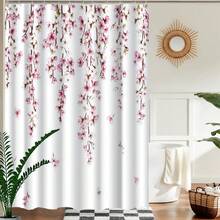 1 pièce Rideau de douche rose à fleurs de cerisier, décoration florale japonaise de sakura de printemps. Décoration de Noël