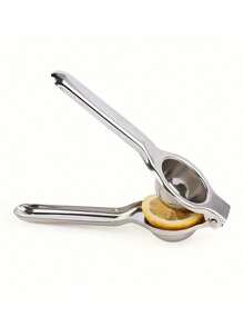 Exprimidor manual de acero inoxidable de alta resistencia. Base resistente, apto para limones, naranjas, pomelos y otras frutas - Herramienta de cocina fácil de limpiar, ideal para el hogar, restaurante y bar. No necesita electricidad, exprimidor portátil, apariencia metálica elegante, duradero, diseño compacto, estructura resistente, esencial para la cocina del hogar.