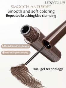 unny club 凝胶眉笔，眉毛睫毛膏，快速固定自然眉妆，具有护理效果，有色，丰盈，轻盈顺滑，持久，快干，防水防汗，眼妆 - S02深棕 - 查看 5