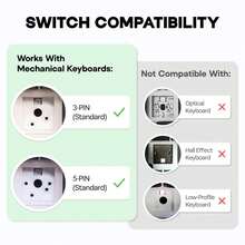 EPOMAKER Zebra 40gf Linear MechanicalSwitches, 5-Pin Pre Lubed Creamy Switch, 100 PCS, With POM Stem, 21mm Spring, Compatible With MX Keycaps For Gaming Keyboard - 1 - View 7