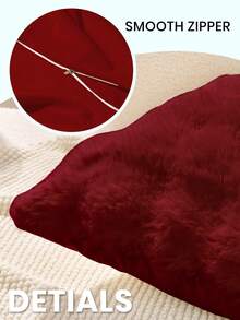 1 buc. Husă de pernă din pluș, culoare solidă, opțiuni multicolore, husă de pernă decorativă cu dungi moi și confortabilă, din blană artificială, caldă și confortabilă, suprafață plușată, închidere cu fermoar, potrivită pentru sufragerie, dormitor, decorațiuni pentru petreceri, inserția nu este inclusă, se potrivește cu 30x50/40x40/45x45 cm, lavabilă la mașină, decor de toamnă, decor de iarnă, decor pentru cameră