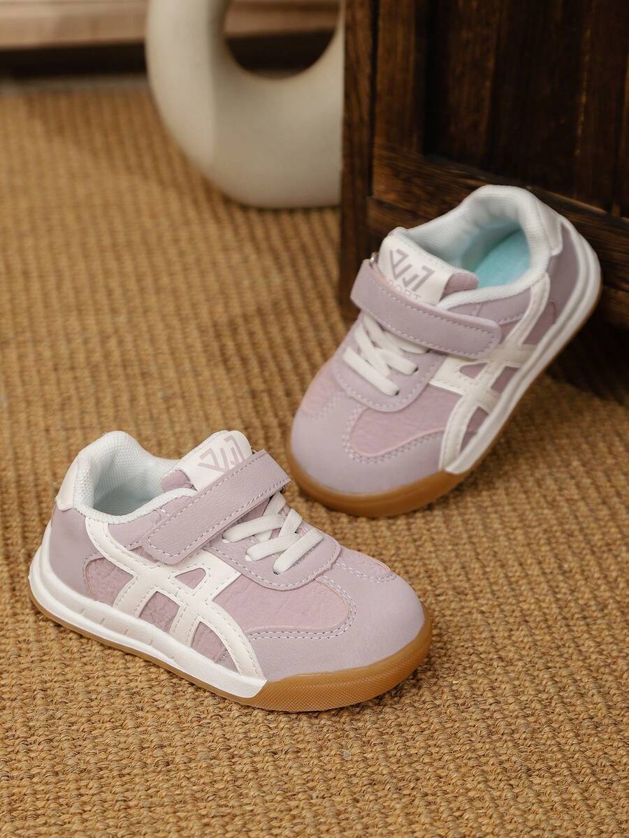 1 Pair Kids' Soft Sole Non-Slip Sports Shoes, Girls' Fashion Versatile Casual Sneakers, Tennis Shoes, New Spring/Autumn Collection - Pink - View 1