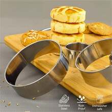 Set Of 6 8cm Baking Molds, Round Stainless Steel Mold, Suitable For Cakes, Doughs And Donuts.