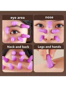 6/12 pièces Set de Ventouses Faciales, Ventouses de Massage Faciales et Oculaires en Silicone, Mini Ventouses de Massage à Vide en Silicone, Outil de Massage des Soins de la Peau, Set Gua Sha, Outil de Soins Faciaux - Multicolore - Voir 3