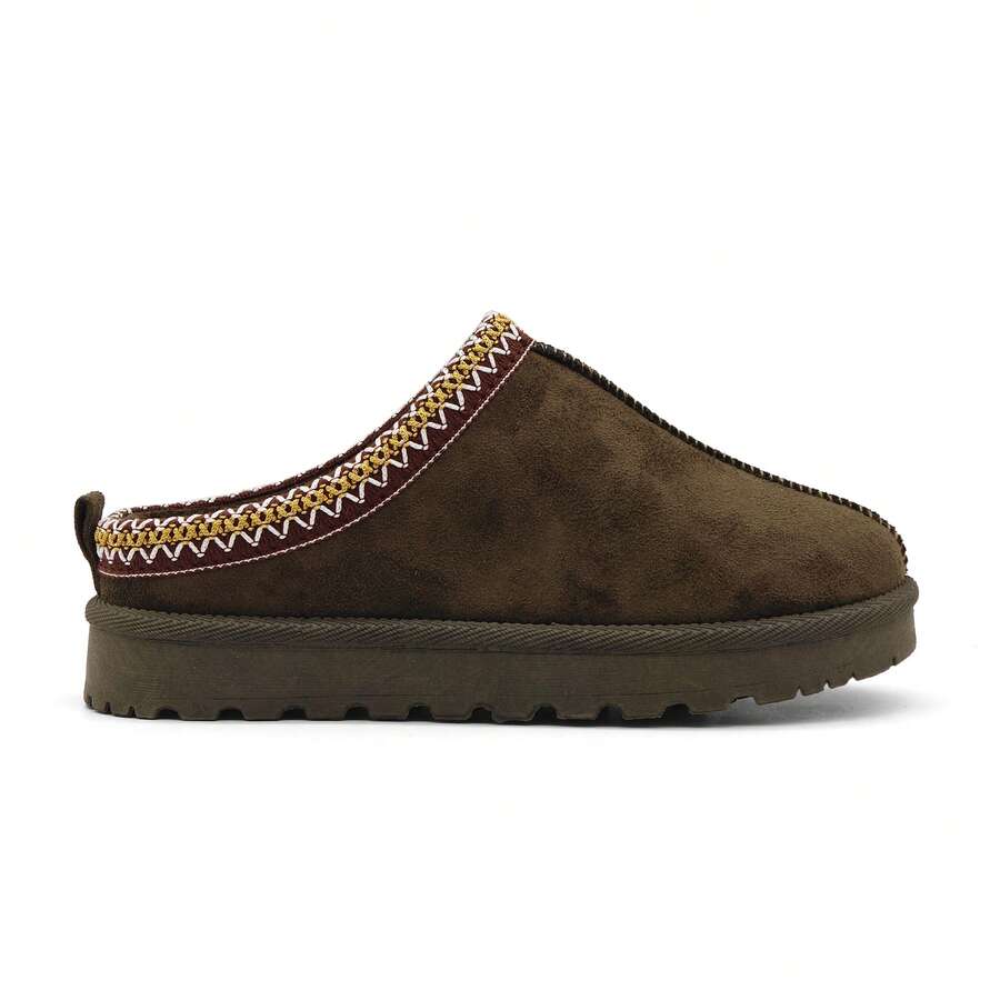 RevReaL Pantofole da donna e pile, ciabatte con suola spessa, scarpe da neve alla moda per l'inverno - Verde - Visualizzare 1