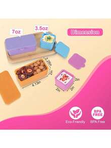 1个3.5盎司/7盎司防漏硅胶食品储物盒 - 方形硅胶零食/调味品/酱料杯，可重复使用午餐盒，适用于洗碗机/微波炉/冰箱，防漏便当盒，返校季必备 - 彩色 - 查看 6