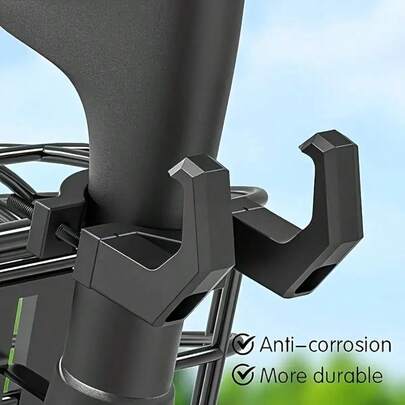 1pc Heavy Duty Electric Scooter Hook - Installation Bracket With Locking Mechanism, Anti-Theft Security, Quick Installation Suitable For Electric Scooters, Bicycles, Motorcycles, Cargo - Compatible With Folding/Non-Folding Vehicles - Ideal Gift For Christmas, Father's Day, Teacher's Day - Compatible With Smartphone Systems (Black) - Load Capacity Ensures Secure Attachment, Scooter Accessories, Electric Scooter Accessories Handlebar, Scooter Basket, Electric Scooter Parts