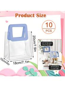 10/5 pièces - Sac cadeau en PVC transparent épaissi, boîte à bonbons de mariage, sac cadeau, sac à lunch, sac cadeau de Noël, sac cadeau de la Saint-Valentin, sac cadeau de mariage, sac cadeau de demoiselle d'honneur, sac de magasin de bijoux, sac cadeau de demoiselle d'honneur, sac d'emballage cadeau, sac de shopping de vêtements, sac à main mignon, sac à main