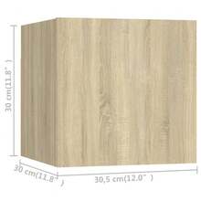 Set di mobili TV Larryhot da 6 pezzi in legno ingegnerizzato di quercia Sonoma, resistente, facile da montare, ottimo per l'arredamento della casa - Castano - Visualizzare 6