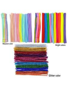 330 Stück/110 Stück bunte verdrehbare Pfeifenreiniger Stäbe, festliche glänzende Metalldraht für Weihnachten, DIY Bastelmaterialien für Zuhause, Küche und Partydekorationen - Verschiedenfarbig - Übersicht 11