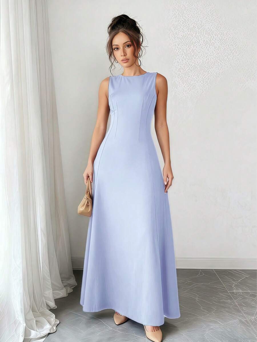 Firerie Women's Elegant A-Line And Bodycon Pleated Dress S M L - Celeste - Ver 1