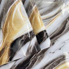 1 Roll Glossy Black Gold Marble Pattern Waterproof Oil-Proof Kitchen Sticker, Self-Adhesive Drawer Liner, Countertop Protector, Furniture Renovation Decal, Marble Wallpaper Wall Paper Wall Stickers Wall Decor Room Decor Wallpaper Stickers Wall Bedroom Decor Kitchen Decor Home Decor