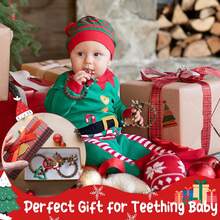 圣诞节婴儿硅胶出牙玩具圣诞树圣诞熊鹿牙胶婴儿软牙胶圣诞驯鹿牙胶玩具幼儿出牙咀嚼玩具圣诞礼物男婴女婴 - 彩色 - 查看 7