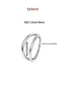 3件套高品质个性化316L不锈钢锆石鼻环，男女通用耳环，穿刺饰品，银色可选，尺寸：16G/18G/20G，内径：8mm/10mm - 3件套鼻環 - 查看 19