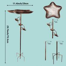 1 件金属喂鸟浴盆，用于花园、庭院、草坪的装饰性地面支架，适用于后院鸟盆、喂鸟，是送给父母、朋友的礼物