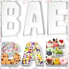 1pc 0-9 Numeric Shaped Reusable Dessert Display Plate, 26 Alphabet A-Z Shaped Tray, Suitable For Filling With Sweets, Cakes, Chocolates, Fruits, Ideal For Graduation Ceremony, Birthday Party, Bachelor Party, Wedding Anniversary, Various Holiday Table Decor